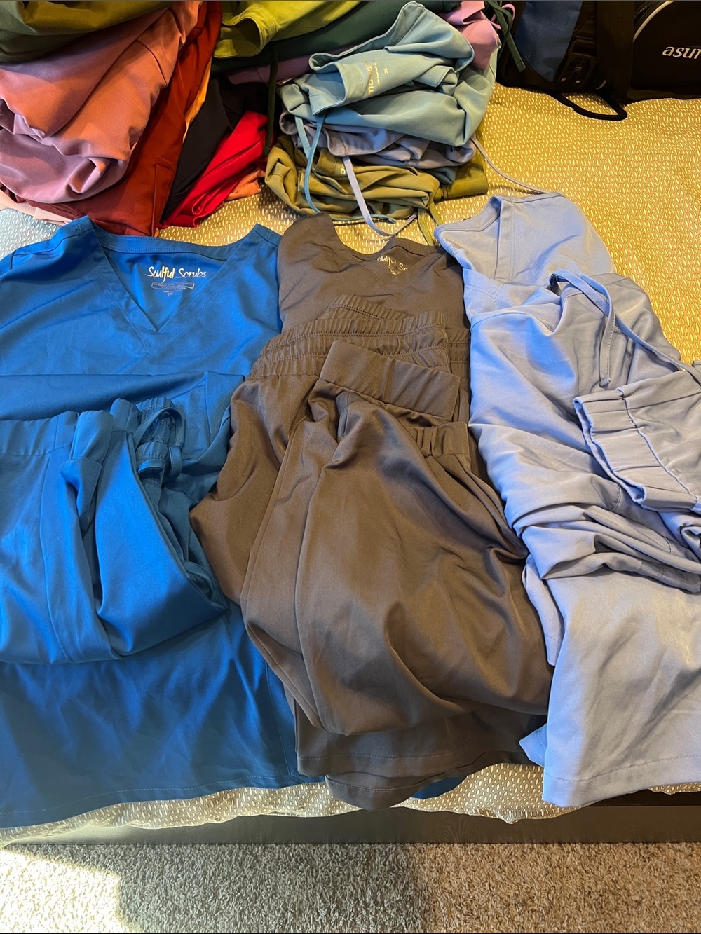 Soulful Scrubs - 3 sets, Royal Blue, Grey, Light Blue…..Jogger Pants